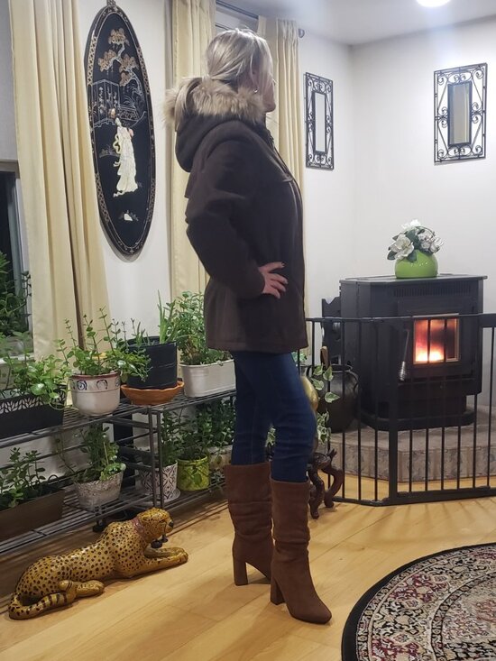 Winter Coat Fur Lined Hood, Calvin Klein - Picture 2 of 6